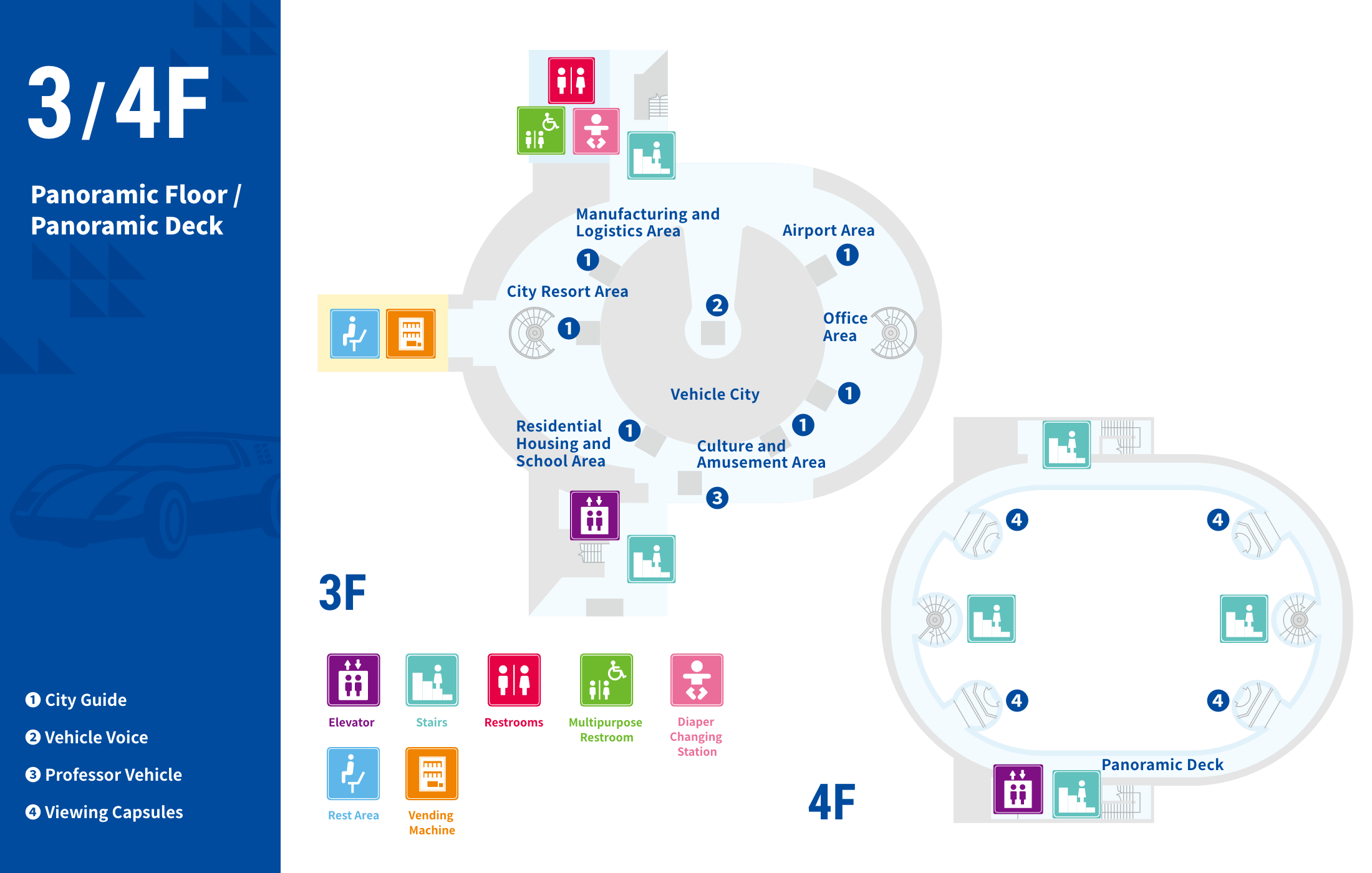 Third and Fourth Floor Maps